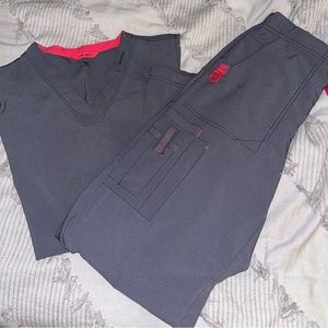 Grey/pink XS Carhartt scrubs